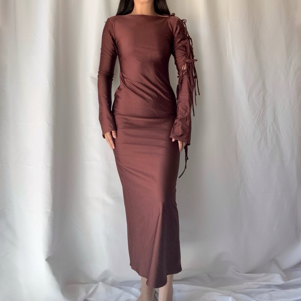 Marbl Silhouette Dress in brown